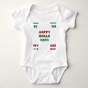 snowflake happy holla days baby bodysuit