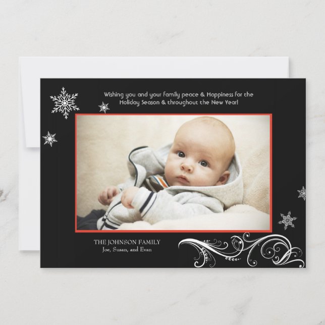 Snowflake Harmony - Photo Holiday Card (Front)