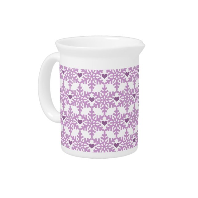 Snowflake Heart Pattern Pitcher (Left)