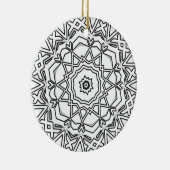 Snowflake Hexagon Ceramic Ornament (Right)