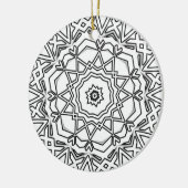 Snowflake Hexagon Ceramic Ornament (Left)