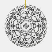 Snowflake Hexagon Ceramic Ornament (Back)