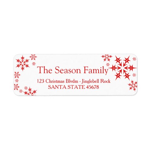 Snowflake Holiday Address Label