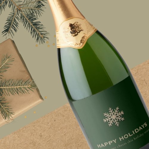 Snowflake Holiday Champagne Label