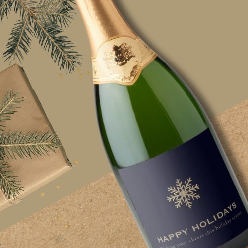 Snowflake Holiday Champagne Label