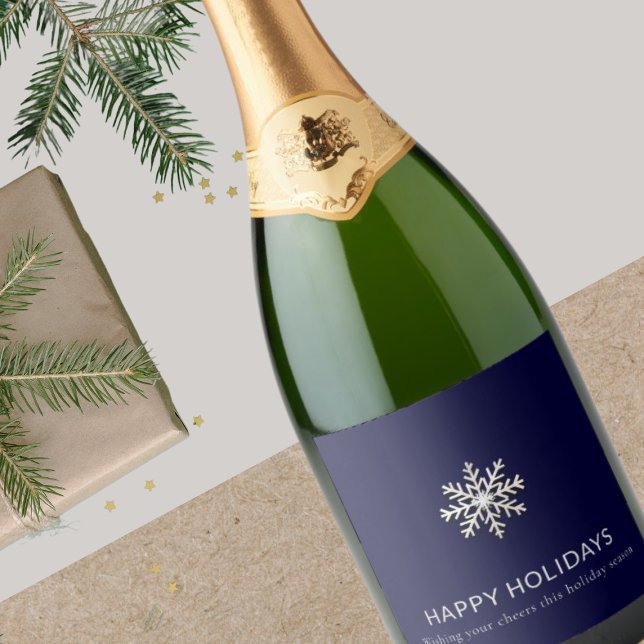 Snowflake Holiday Champagne Label (Creator Uploaded)