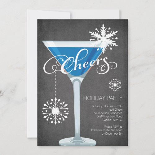 Snowflake Holiday Cocktail Party Invitation