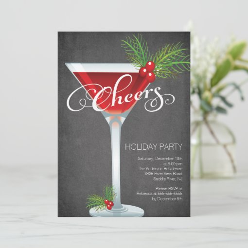 Snowflake Holiday Cocktail Party Invitation | Zazzle