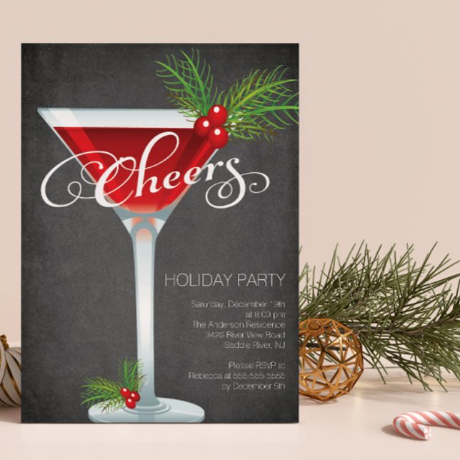 Snowflake Holiday Cocktail Party Invitation (Creator Uploaded)