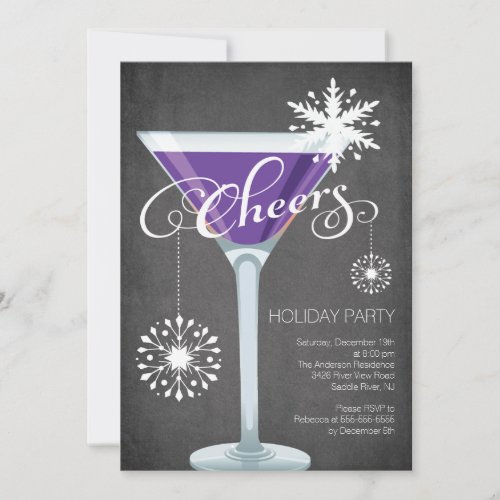 Snowflake Holiday Cocktail Party Invitation