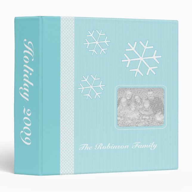 Snowflake Holiday Memory Book Photo Album Binder (Front/Spine)
