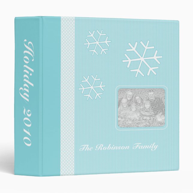 Snowflake Holiday Memory Book Photo Album Binder (Front/Spine)