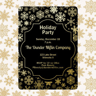 Snowflake Holiday party Foil Invitation