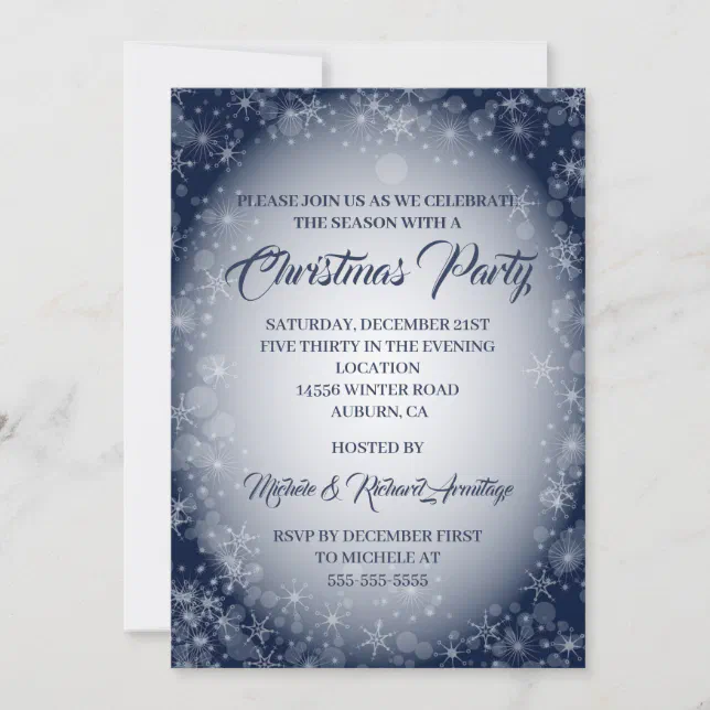 Snowflake Holiday Party Invitation | Zazzle