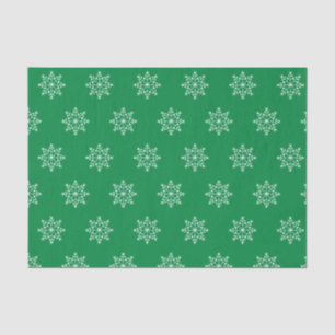 Snowflake Holiday Pattern Christmas Green Tissue Paper