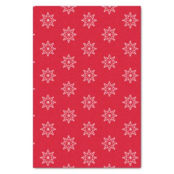 Snowflake Holiday Pattern Christmas Red Tissue Paper by Kullaz at Zazzle