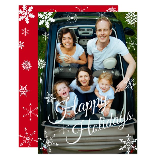 Snowflake Holiday Personalize It Flat Greeting Card