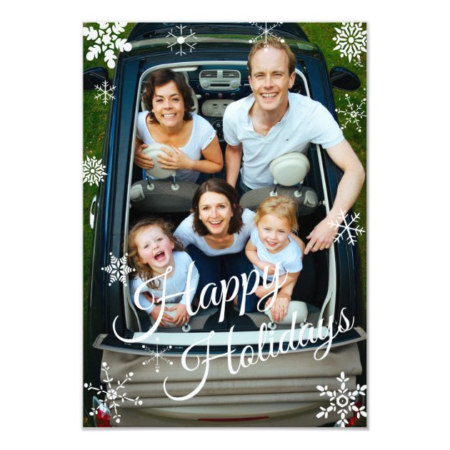 Snowflake Holiday Personalize It Flat Greeting Card