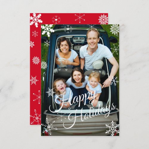 Snowflake Holiday Personalized Flat Greeting Card