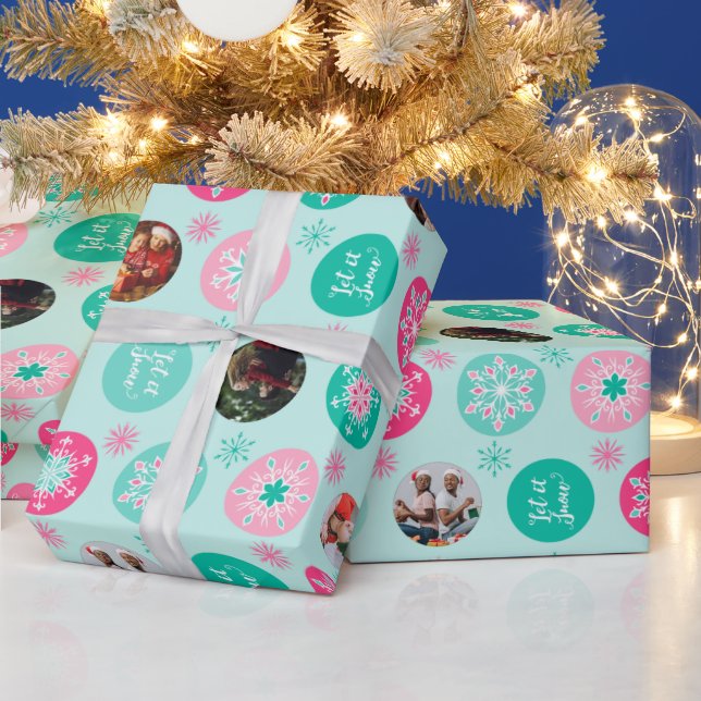 Snowflake Holiday Photo Wrapping Paper (Holidays)