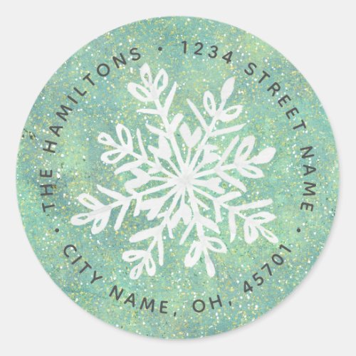 Snowflake Holiday Return Address Labels