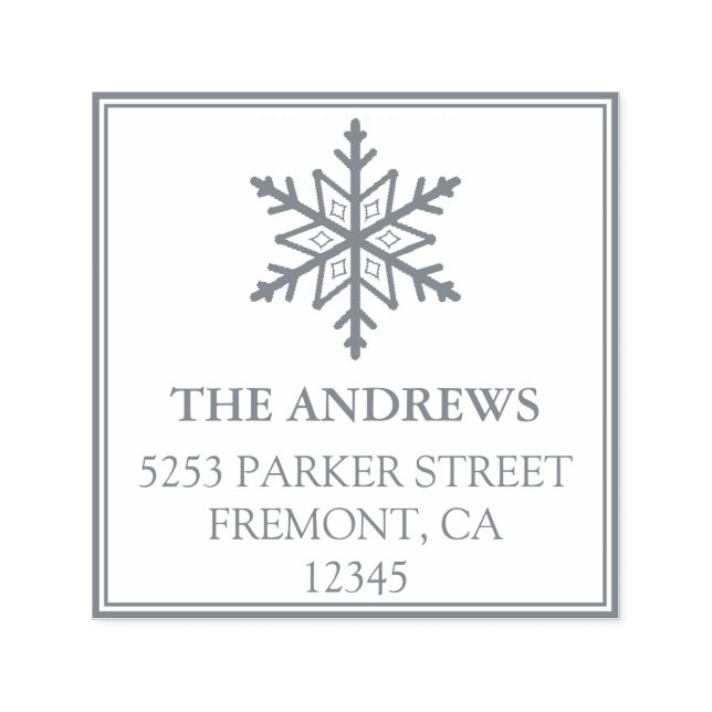 Snowflake Holiday Return Address Self-inking Stamp (Design)