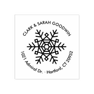 Snowflake Holiday Return Address Stamp
