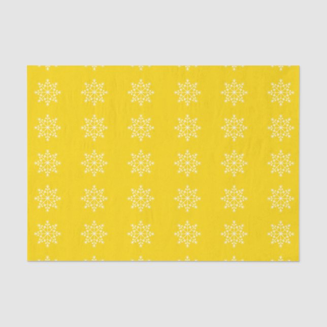 Snowflake Holiday School Bus Yellow Xmas Christmas Tissue Paper (Front)