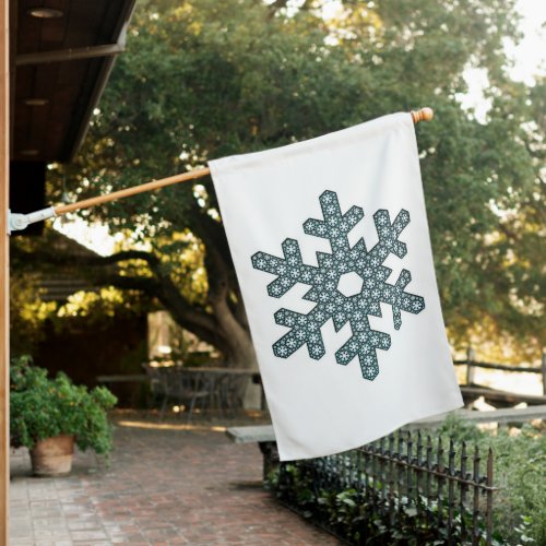 Snowflake Holiday Xmas Christmas Modern Simple House Flag