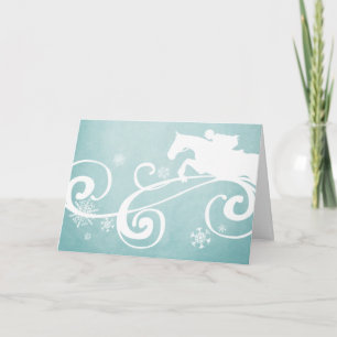 Snowflake Horse Holiday Christmas Greeting Card