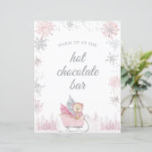 Snowflake hot chocolate bar Baby shower sign (Standing Front)