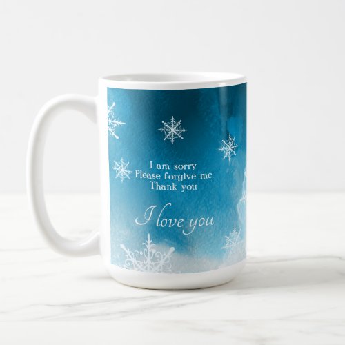  Snowflake Ice Blue Customized Quote and Name  Coffee Mug