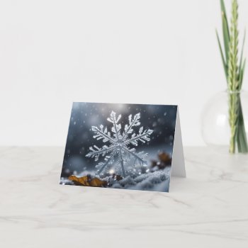 Snowflake Ice Crystal Macro Winter Snow Christmas Card by sirylok at Zazzle
