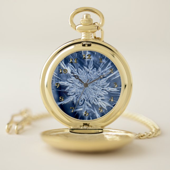 Snowflake Ice Crystal Pocket Watch (Inside)