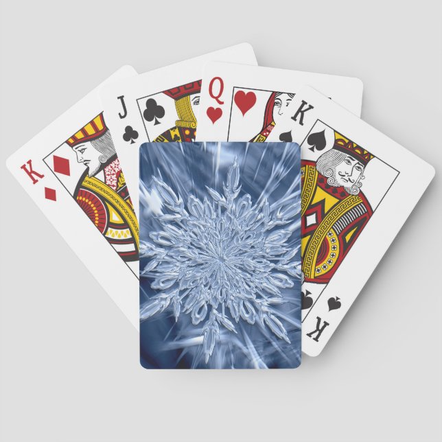 Snowflake Ice Crystal Poker Cards (Back)