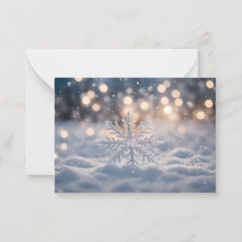 Snowflake Ice Crystal Shape Christmas Lights Note Card by sirylok at Zazzle