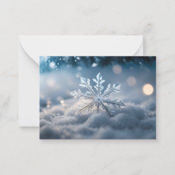 Snowflake Ice Crystal Snow Christmas Note Card by sirylok at Zazzle