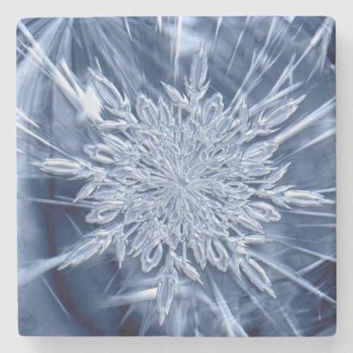 Snowflake Ice Crystal Stone Coaster