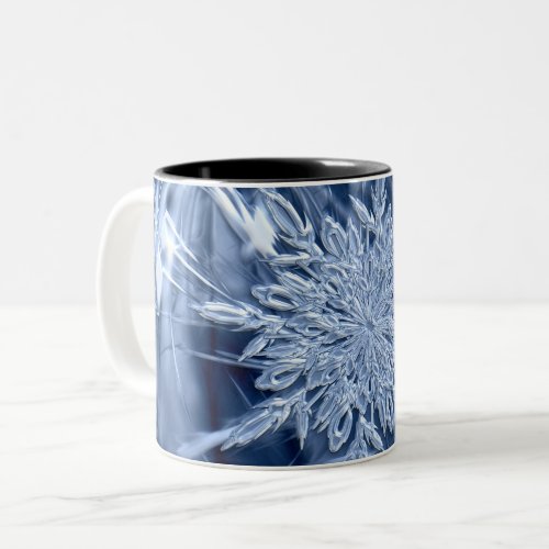 Snowflake Ice Crystal Two_Tone Coffee Mug