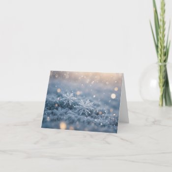 Snowflake Ice Crystals Snowy Plants Christmas Card by sirylok at Zazzle