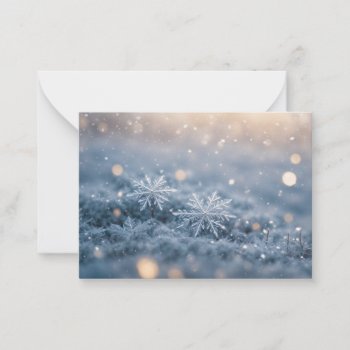 Snowflake Ice Crystals Snowy Plants Christmas Note Card by sirylok at Zazzle