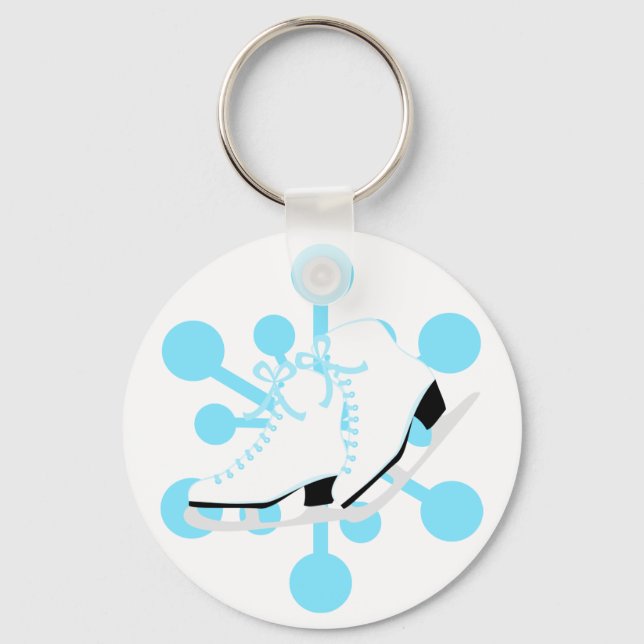 Snowflake Ice Skates Keychain (Front)