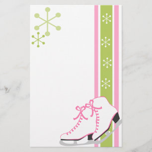 Snowflake Ice Skates Stationery