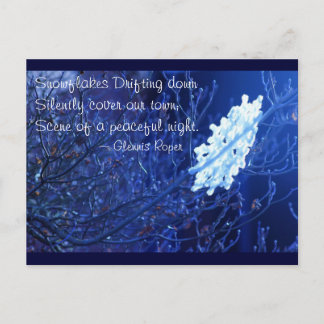 snowflake in blue 7 haiku holiday postcard