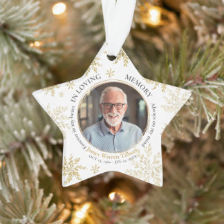 Snowflake In Loving Memory Memorial Star Christmas Ornament