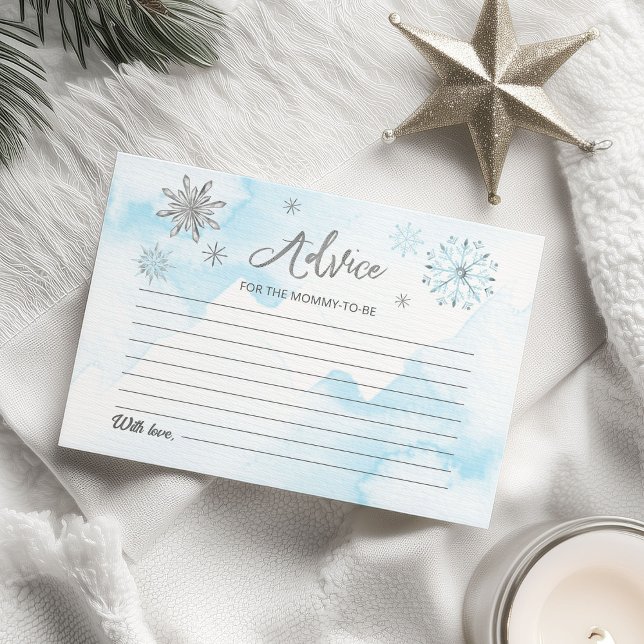 snowflake is on the way Baby Shower Advice Cards (Creator Uploaded)