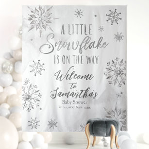 snowflake is on the way Baby Shower Backdrop