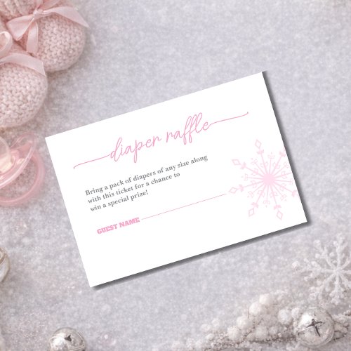 Snowflake is On the Way Baby Shower Diaper Raffle