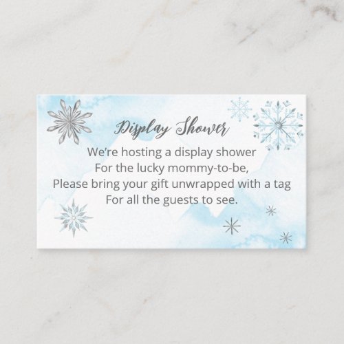 snowflake is on the way Baby Shower Display Shower Enclosure Card