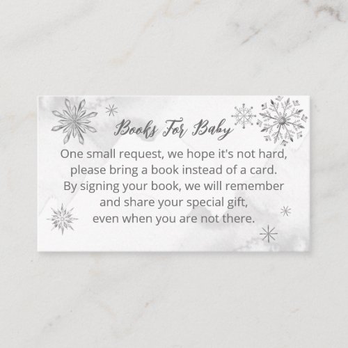 snowflake is on the way Baby Shower Enclosure Card